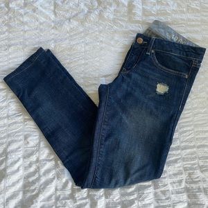 •GAP 1969 Mid-rise Distressed Dark Wash Skinny Jeans, Size 26/2.